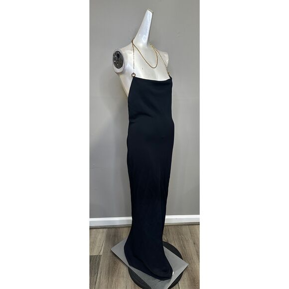 Bottega Veneta Viscose Backless Long Dress With Chain Detail Black XS $3600 - Picture 9 of 14